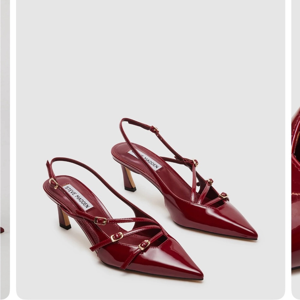 Steve Madden Liana heels in Wine Patent. New, never worn. Size 8.5, 2.5 in heel